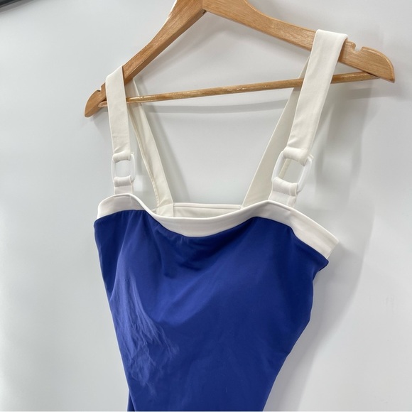 INC Royal Blue and White Retro Style Swimsuit Size 10 NWOT - Picture 7 of 8